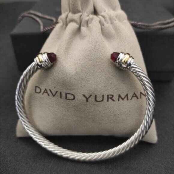 David Yurman Cable Classics Red Topaz Bracelet DYSZ-032 - Picture 2 of 5